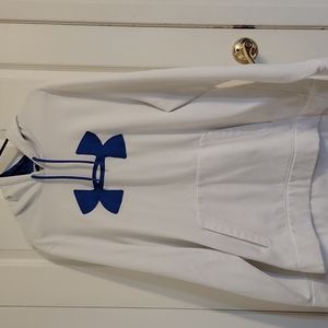 Under Armour Hoodie White Blue Heatgear XL